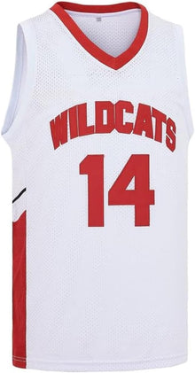 Mens Basketball Jersey Wildcats High School Shirt 14 Troy Bolton Jersey 8 Chad Danforth Basketball Jersey Red/White S-3XL