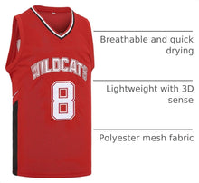 Mens Basketball Jersey Wildcats High School Shirt 14 Troy Bolton Jersey 8 Chad Danforth Basketball Jersey Red/White S-3XL