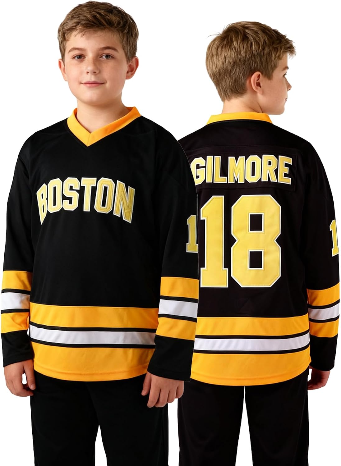 Youth Happy Gilmore #18 Adam Sandler 1996 Movie Stitched Ice Hockey Jersey for Kids