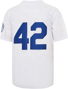 Men's 42 Legend Baseball Jerseys Button Down Jersey Hip Hop Short Sleeves