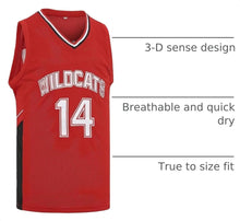 Mens Basketball Jersey Wildcats High School Shirt 14 Troy Bolton Jersey 8 Chad Danforth Basketball Jersey Red/White S-3XL