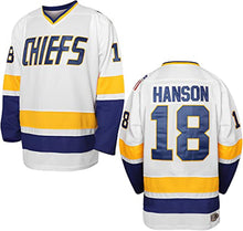Hanson Brothers Hockey Jersey 16 Charlestown Chiefs 17 Jeff Slap Shot 18 Movie Hockey Jersey Blue White S-3XL