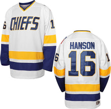 Hanson Brothers Hockey Jersey 16 Charlestown Chiefs 17 Jeff Slap Shot 18 Movie Hockey Jersey Blue White S-3XL
