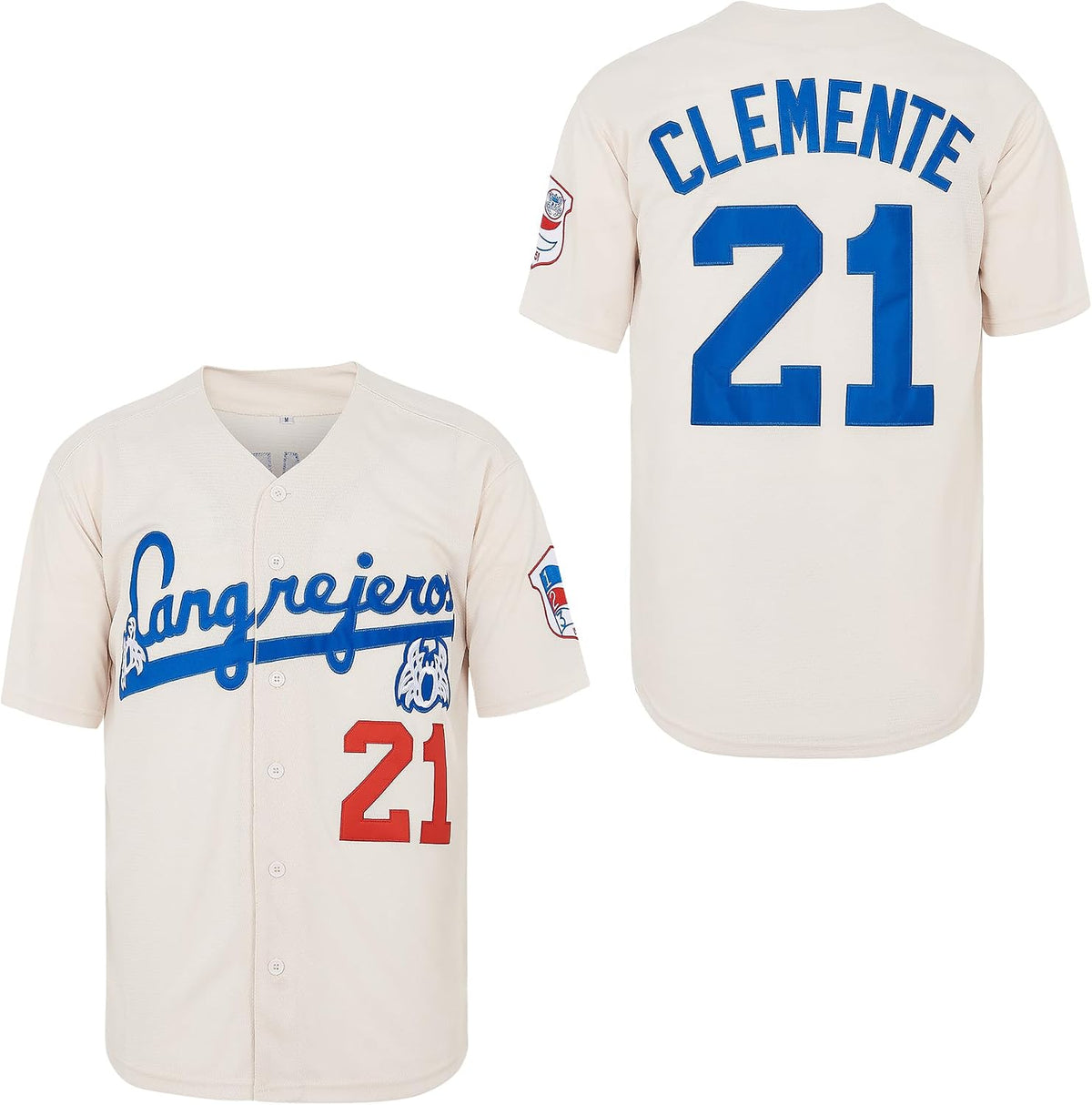 Men's #21 Roberto Clemente Baseball Jersey Santurce Crabbers Puerto Rico Baseball Shirt Stitched
