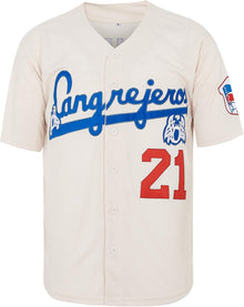 Men's #21 Roberto Clemente Baseball Jersey Santurce Crabbers Puerto Rico Baseball Shirt Stitched