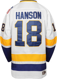 Hanson Brothers Hockey Jersey 16 Charlestown Chiefs 17 Jeff Slap Shot 18 Movie Hockey Jersey Blue White S-3XL