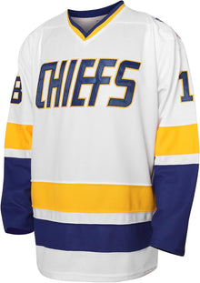 Hanson Brothers Hockey Jersey 16 Charlestown Chiefs 17 Jeff Slap Shot 18 Movie Hockey Jersey Blue White S-3XL