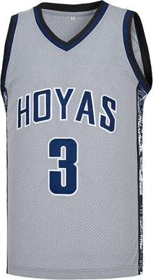 Men's #3 Georgetown Collegiate Athletic Embroidered Retro Basketball Jersey