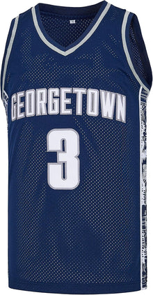 Men's #3 Georgetown Collegiate Athletic Embroidered Retro Basketball Jersey