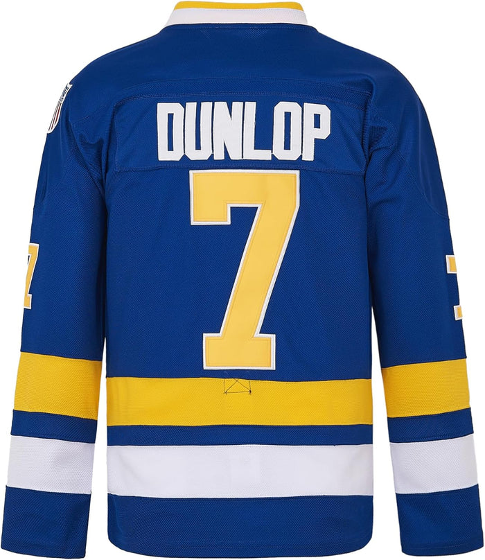 Mens Ice Hockey Jersey #7 Reggie Dunlop 90s Hiphop Party Costume Shirts