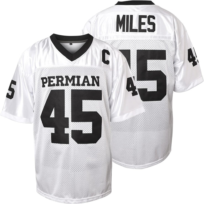 Boobie Miles Jersey, 45 Permian Friday Night Lights Football Jersey White Black S-XXXL