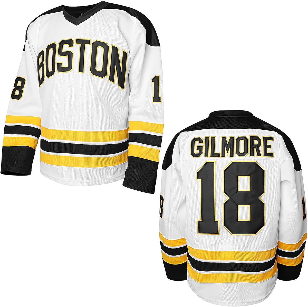 Happy Gilmore #18 Sandler 1996 Movie Ice Hockey Jersey Stitched Athletics Sports Shirt for Men Black White S-3XL